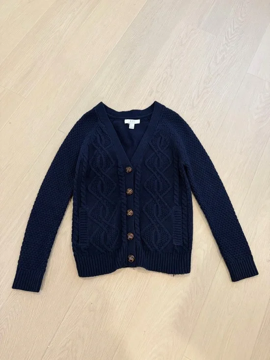 Forever 21 Navy Cable Knit Button-Up Cardigan - Picture 1 of 5